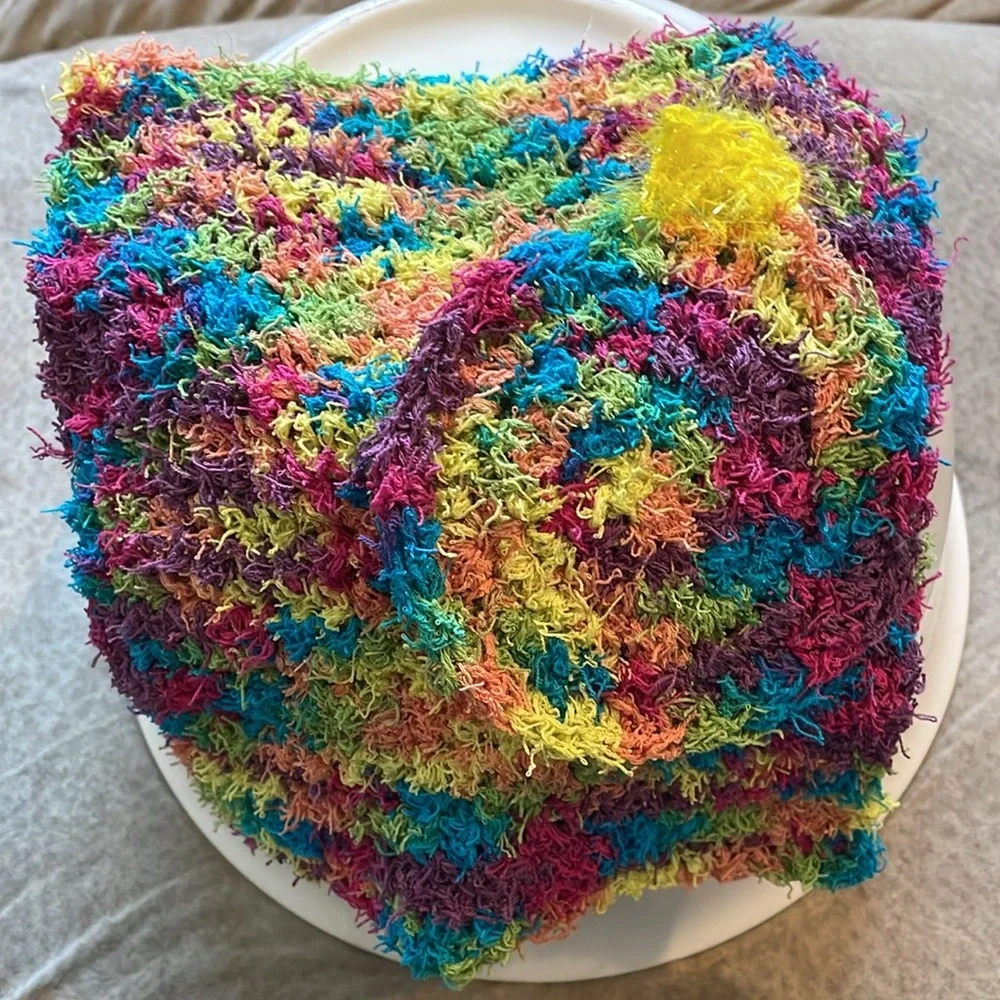 Handmade Scrubby Wash Cloth Bathroom Holiday Set Ornament Blue Green Kitchen - Picture 7 of 12